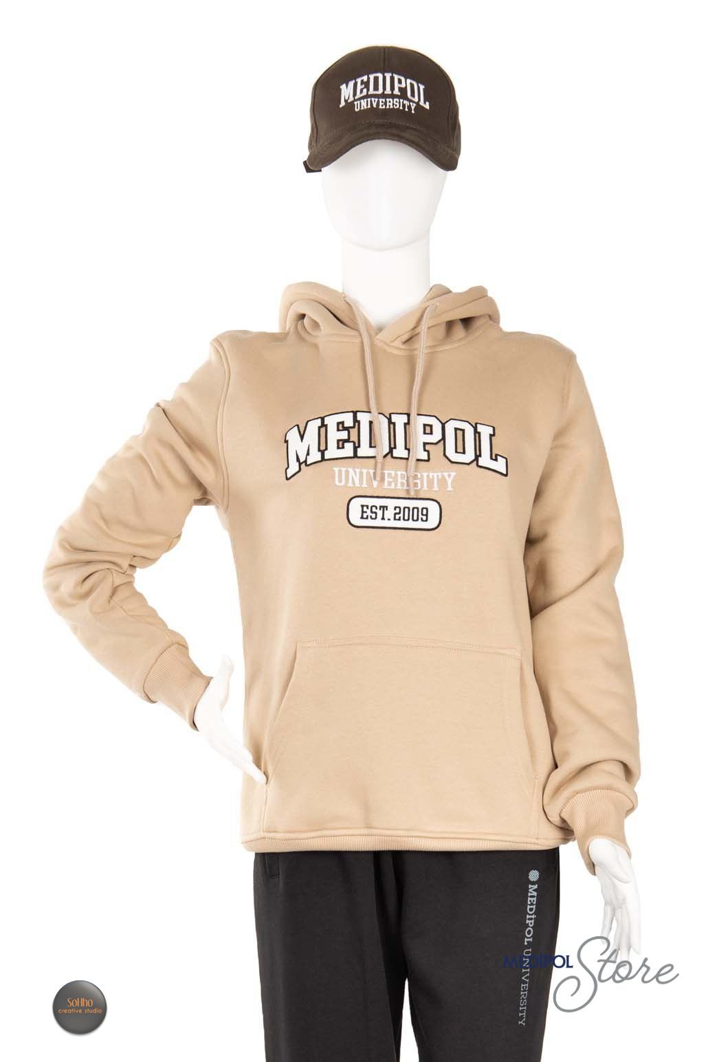 Kapşonlu Sweatshirt BEJ - XL