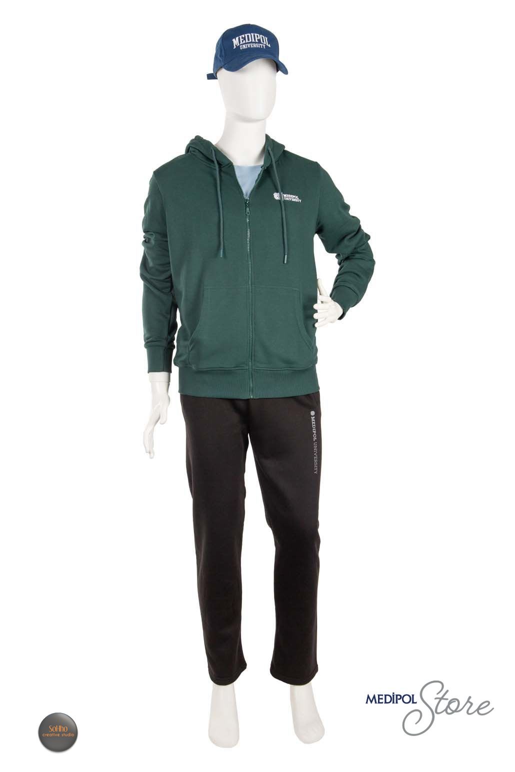 Kapşonlu Tam Fermuarlı Sweat