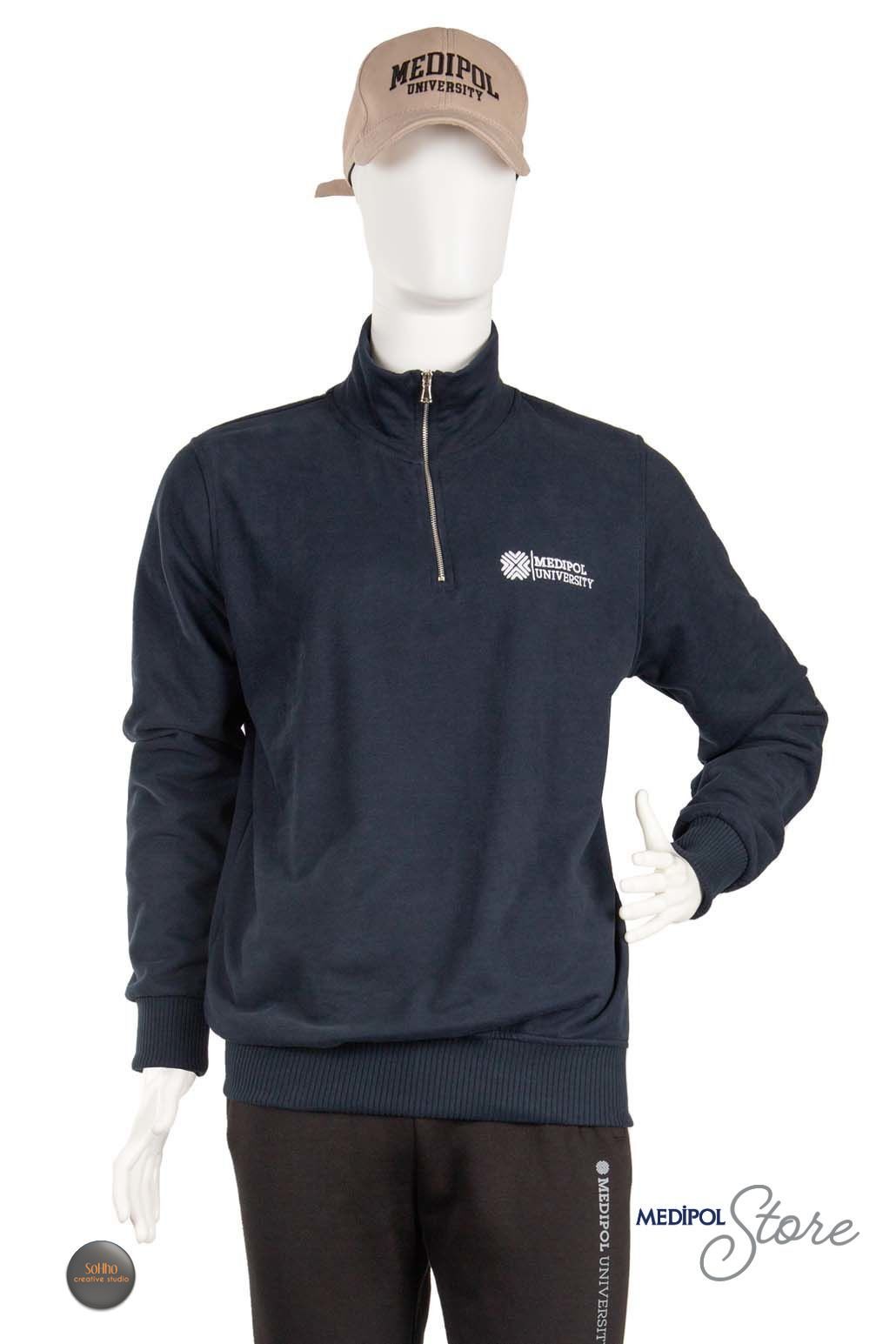 Half Zip Sweatshirt LACİVERT - S