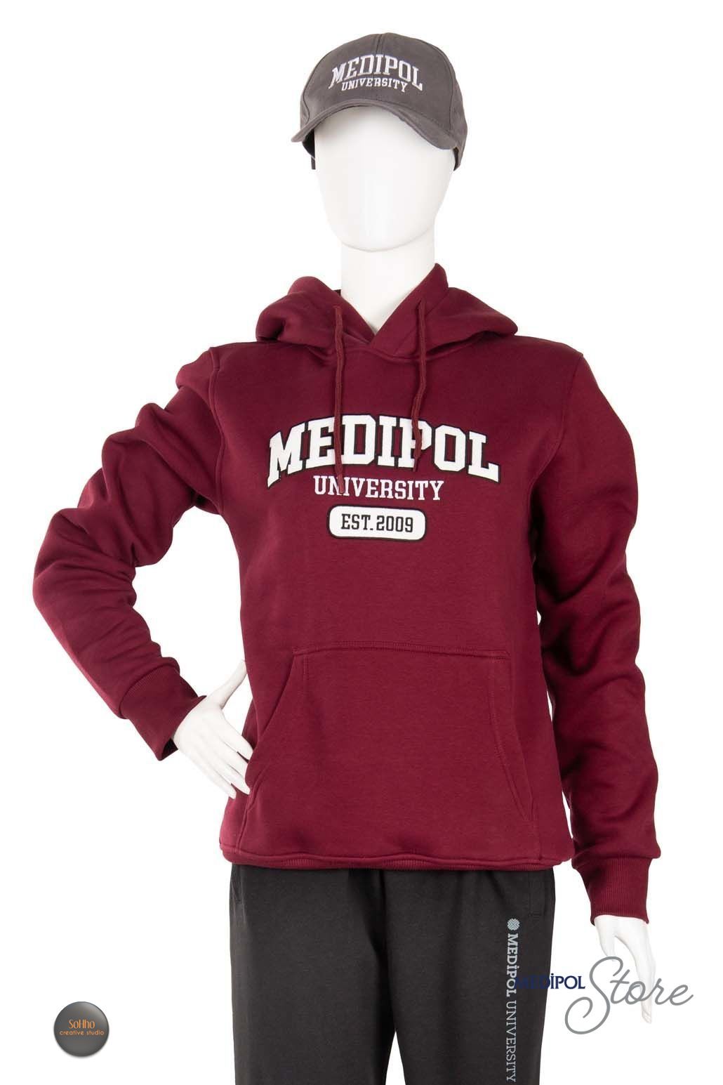 Kapşonlu Sweatshirt VİŞNE - M